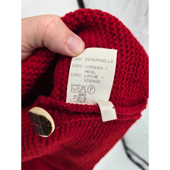 Gestrickte Landhausmode Bernauer Germany Womens Sz M 100% Wool Vest Red Knit - Picture 5 of 5